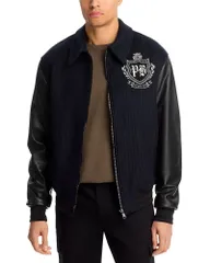 バルマン メンズ アウター ジャケット・ブルゾン Balmain Pinstripe Varsity Jacket NavyMulti ネイビーのサムネイル