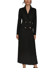 ダナキャラン レディース アウター コート クレープ Donna Karan Crepe Coat Dress Black ブラックのサムネイル