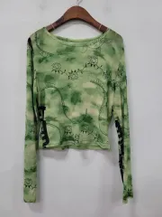 SHEIN メッシュ シースルー クロップド 長袖 Tシャツ