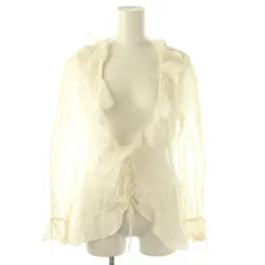 インゲボルグ INGEBORG コットンリネンフリルブラウス M アイボリー /DO ■OS ■SH