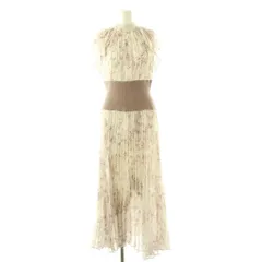 スナイデル SNIDEL ウエストリブプリントワンピース ロング 1 アイボリー /HK ■OS