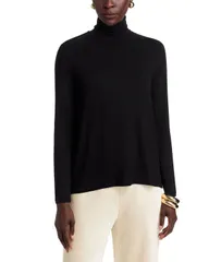 マジェスティック レディース アウター ニット・セータートルネック Majestic Filatures Turtleneck Top Noirのサムネイル