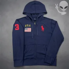 ポロラルフローレン BIGポニー USA星条旗 フーディー ジップアップ