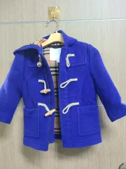 バーバリー キッズ ブルー ダッフル コート 3Y