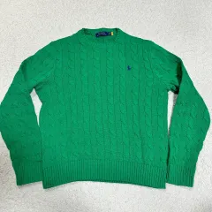 ポロ ラルフローレン ケーブル ニット グリーン m