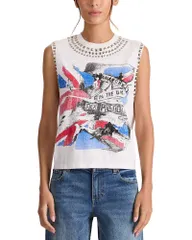 アリスアンドオリビア レディース トップス Tシャツ Alice and Olivia Micah Embellished Muscle Tee Sex Pistosのサムネイル