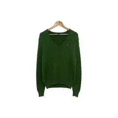 105 ポロ ラルフローレン Vネック ケーブル編み レディース ニット 長袖