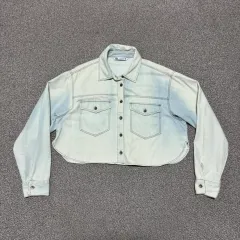 L ザラ デニム シャツ クロップド