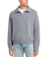 フレーム メンズ アウター ニット・セーター ウール コットン FRAME Wool Cotton Zip Up Sweater Grey Melange グレー