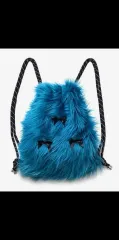 新品 アザーワールドリー ファー バッグ バックパック ブルー リボン ジムサック