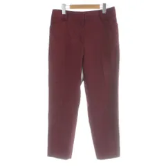 プラステ PLST 24SS リネンブレンドスティックパンツ 麻 リネン混 XXL ワインレッド 無地 クロップド丈 センタープレス /AB ■OS