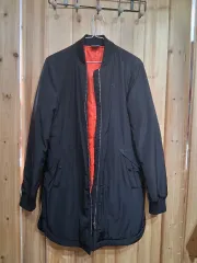 プーマ ブラック ロング ブルゾン ジャケット オレンジ 裏地 (S)