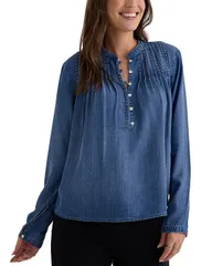 ベラダール レディース トップス シャツ ブラウス Bella Dahlong Sleeve Pintuck Blouse Skyline Spray Washのサムネイル