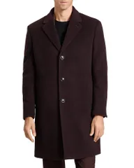 テッドベーカー メンズ アウター コート Ted Baker Wystan Overcoat Burgundy バーガンディのサムネイル