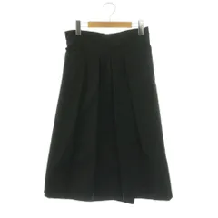 アナイ ANAYI リボンタックスカート ロング フレア 36 ブラック /DO ■OS