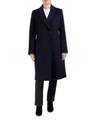 コールハーン レディース アウター コート アシンメトリー Cole Haan Single Breasted Asymmetricoat Midnightのサムネイル