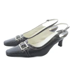 銀座かねまつ GINZA Kanematsu ベルトパンプス ハイヒール 22.5cm 黒