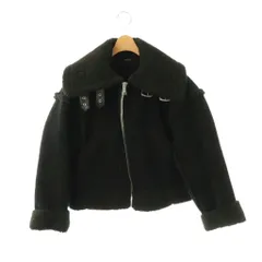エモダ EMODA ショートフェイクムートンブルゾン ジップアップ F ブラック /DO ■OS