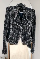 オブジェ イタリア製 製作 ツイード ジャケット 0 サイズ フリンジ ディテール 高級 LINE