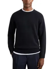レイス メンズ アウター ニット・セーター クルーネック REISS Foulton Crewneck Sweater Navy ネイビー