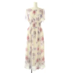 ウィルセレクション WILLSELECTION 花柄 ワンピース 半袖 ロング M 白 紫 ピンク /NR ■OS