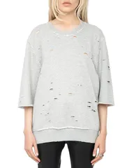 ザディグ エ ヴォルテール レディース アウター パーカー・スウェット シャツ Zadig Voltairedmondistressed Sweatshirt Gris Chine Clinのサムネイル