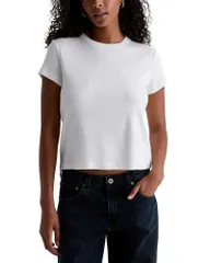 エージー レディース トップス Tシャツ クロップド AG Sadie Crew Cropped Tee Powderのサムネイル