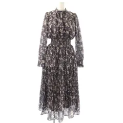 プロポーション ボディドレッシング PROPORTION BODY DRESSING ニュアンスプリントプリーツワンピース ロング S グレー /HK ■OS