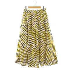 ルグラジック Le glazik バティックギャザースカート ストライプ フレア 36 マスタードイエロー マルチカラー /CX ■OS