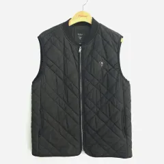 GUESS ゲス キルティング ジップアップ ベスト ブラック L