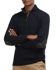 バブアー メンズ アウター パーカー・スウェット ハーフジップ レギュラーフィット モックネック ウール セーター Barbour Holden Wool Tartan Trim Regular Fit Quarter Zip Mock Neck Sweateのサムネイル