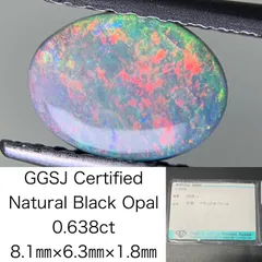 ブラックオパール 0.638ct 宝石ソーティング付き  8.1㎜×6.3㎜×1.8㎜  ルース（ 裸石 ） 2879Y