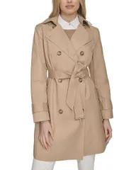 コールハーン レディース アウター コート Cole Haan Hooded Trench Coat Khaki カーキのサムネイル