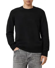 オールセインツ メンズ アウター ニット・セーター クルーネック ALLSAINTS Pattern Crewneck Sweater Black ブラックのサムネイル