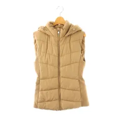 ザラ ZARA フード ジップアップ 中綿ベスト M ブラウン /HK ■OS
