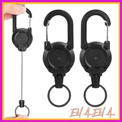 [MINBOOT] リールキーホルダー 金属ワイヤー カラビナ キーチェーン 伸びる ストラップ 頑丈 強力 最長伸縮60cm 落下防止 紛失防止 釣り登山最適 1