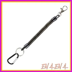 [LOYELEY] ばねキーチェーン 伸びる コイルストラップ カラビナフック 鍵/ホイッスル/定期券/携帯/USB用 落下紛失防止 (ブラック) 0