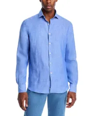 カナーリ メンズ トップス シャツ リネン Canalinen Sport Shirt Blue ブルーのサムネイル