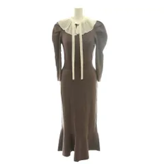 スナイデル SNIDEL プリーツカラーニットワンピース ロング OS 紫 パープル /SS ■OS