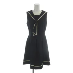 トゥービーバイアニエスベー To b. by agnes b. セーラーノースリーブワンピース 38 ダークネイビー リボンタイ /AB ■OS