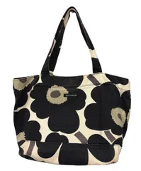 marimekko　マリメッコ　キャンバス　ハンドバッグ　花柄　モノトーン ZKQ02のサムネイル