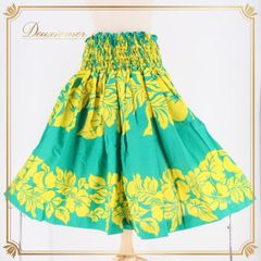 2237 新品 フラ フラダンス 75cm 三段フリル パウスカート グリーン