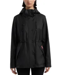 ハンター レディース アウター ジャケット・ブルゾン Hunter Abbey Short Rubberized Rain Jacket Black ブラックのサムネイル