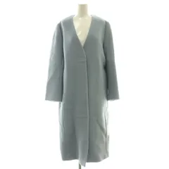 フレイアイディー FRAY I.D ノーカラーウールコート ロング 1 水色 ライトブルー /SS ■OS