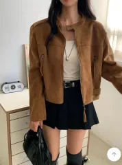 スウェード ライダースジャケット ブラウン 新品