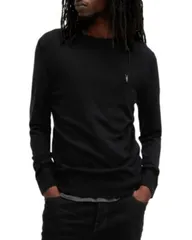 オールセインツ メンズ アウター ニット・セーター レギュラーフィット ウール ALLSAINTS Mode Regular Fit Merino Wool Sweater Black ブラックのサムネイル