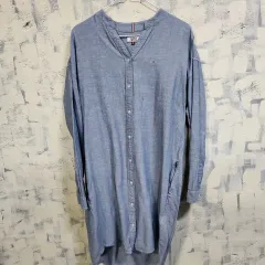 トミーヒルフィガー ヘンリーネック リネン ロング シャツ ONE PIECE s