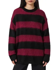 オールセインツ レディース アウター ニット・セーター ALLSAINTS Onyx Sweater BlackRed ブラックのサムネイル