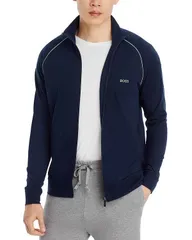 ボス メンズ アウター ジャケット・ブルゾン コットン ジャケット BOSS Mix Match Cotton Blend Full Zip Jacket Navy ネイビー