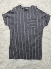 ZARA ザラ レディース グレー ストライプ 半袖Tシャツ S